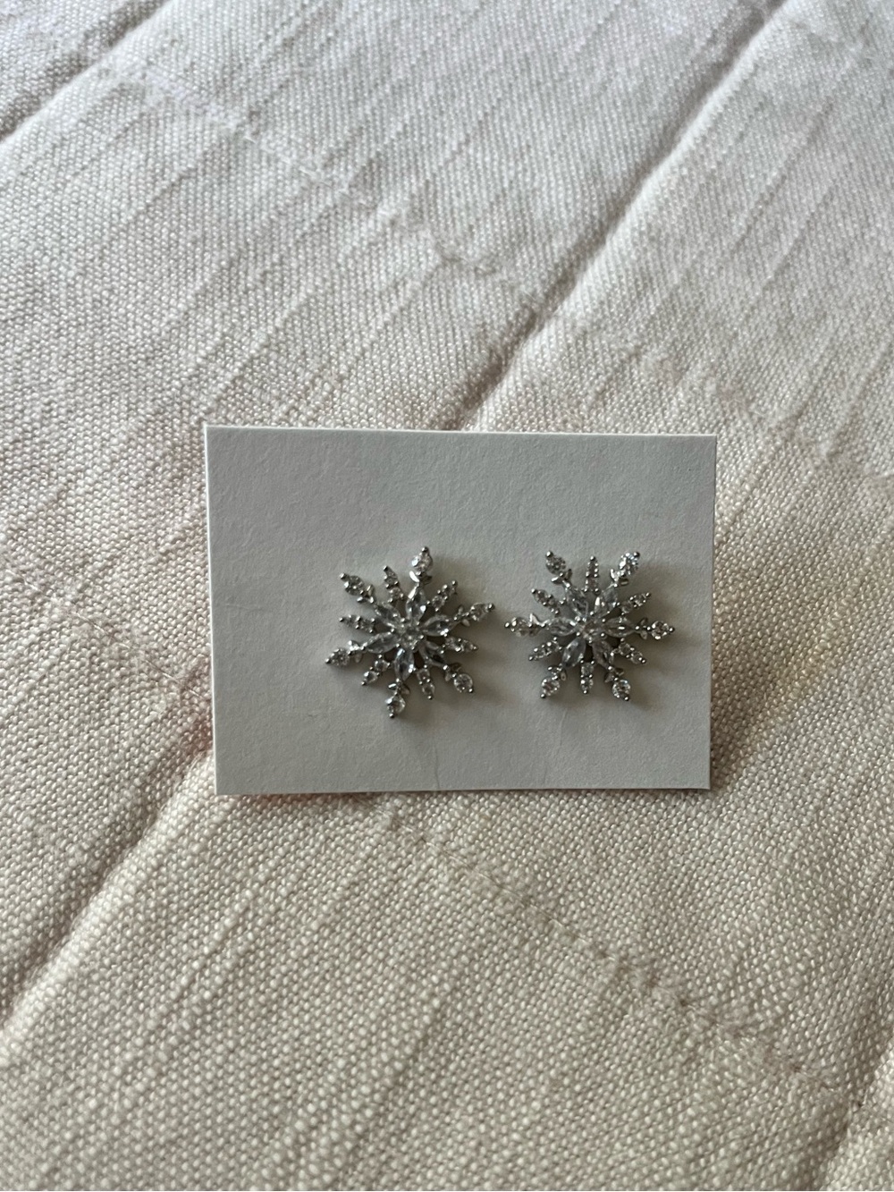 Silver Snowflake Stud Earrings